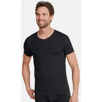SCHIESSER Unterhemd / Shirt Kurzarm Long Life Cotton in Schwarz | Gr.: XXL
