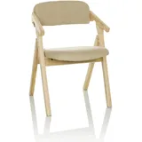 HJH Office SCANDIO Besucherstuhl Faltstuhl aus Holz klappbar, bis 120 kg, Beige,