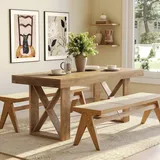 Tribesigns 160 Cm Esstisch Für 4-6 Personen, Landhaus-design Mit Massiver Optik, Rechteckiger Küchentisch Für Esszimmer, Wohnzimmer, Braun