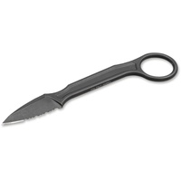 BASTINELLI KNIVES Unisex – Erwachsene Spade Serrated feststehendes Messer, Schwarz, 15 cm