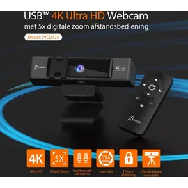 j5create USB 4K Ultra HD Webcam Schwarz