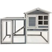 fudajo Kaninchenstall 122 x 63 x 92 cm grau-weiß