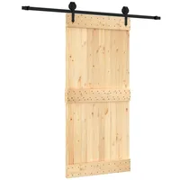 VidaXL Schiebetür mit Beschlag 95x210 cm Massivholz Kiefer