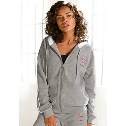 H.I.S Sweatjacke, mit schöner Stickerei, Loungeanzug, Gr. 36/38, hellgrau, , 19715149-36