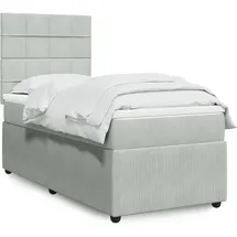 vidaXL Boxspringbett mit Matratze Hellgrau 140x200 cm Samt