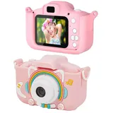 ZREE Kinder Kamera 1080P 2,0-Zoll-Bildschirm Kamera Kinder Kinderkamera (inkl. Selfie Digitalkamera Kinder Fotoapparat Kinder für 3-12 Jahre, Jungen und Mädchen Weihnachten Spielzeug) rosa