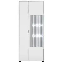 MID.YOU Vitrine Schwarz, Weiß, Glas, 8 Fächer, 75x180x38 cm,