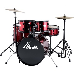 XDrum Rookie 20" Studio Schlagzeug Komplettset Ruby Red inkl. Schule