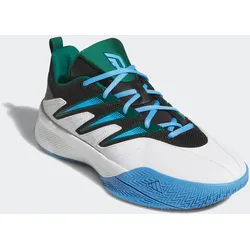 Basketballschuh ADIDAS PERFORMANCE "DAME CERTIFIED 3", Gr. 45, cloud weiß, collegiate grün, blau burst, Synthetik, Textil, sportlich, Schuhe