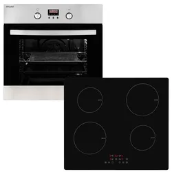 EXQUISIT Backofen-Set "BAKO65601H", A (A+++-D), grau (edelstahl), Herdsets