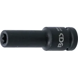 BGS Kraft-Steckschlüssel-Einsatz E-Profil, tief 5204-12, Antrieb Innenvierkant 12,5 mm (1/2"), SW E12 mm