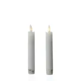 MARELIDA LED Stabkerzen LINA Tafelkerzen Dinner Spitzkerzen rustikal H:15cm weiß 2St