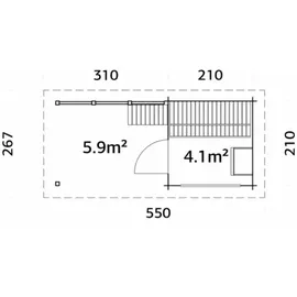 Palmako Sauna Sanna 490 x 210 cm Lackiert Dunkelgrau-Weiß FSC®
