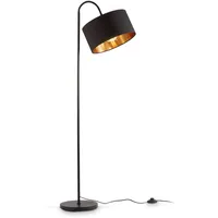 B.K.Licht - Stehlampe Vintage mit Fußtaster, Lampenschirm aus Stoff,