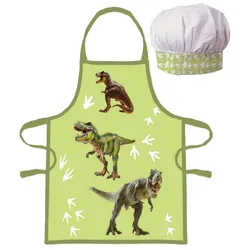 Dino Küchenset für Kinder – Schürze und Mütze für kleine Dino-Fans