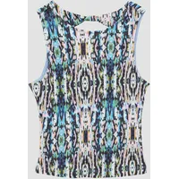 s.Oliver Elastisches Top aus Rippware mit Cut Out - creme|mehrfarbig - 170/176
