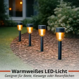 Grundig Solarleuchte Edelstahl 34,5 cm 4er Set Schwarz