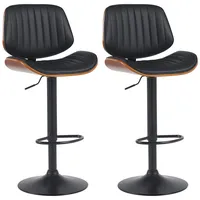 CLP 2er Set Barhocker Clawson Kunstleder walnuss/schwarz/schwarz