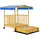 Outsunny Sandkasten mit Dach, Sandkiste aus Holz mit Spielhaus,