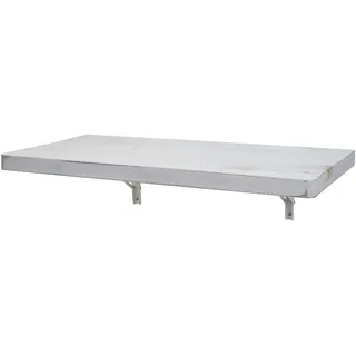 Mendler Wandtisch HWC-H48, Wandklapptisch Wandregal Tisch, klappbar Massiv-Holz 120x60cm shabby weiß