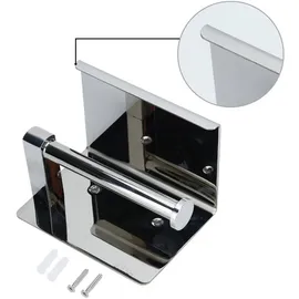 Intirilife Toilettenpapierhalter mit Ablage in SILBER -