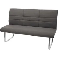 Mendler Sitzbank HWC-G55, Esszimmerbank Bank, Stoff/Textil Edelstahl gebürstet ~