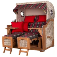 Bene living Strandkorb Komplettset Ammersee Grande XL Teak Bullauge