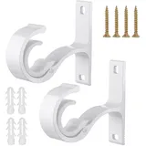 Grevosea 2 Stuck Vorhanghalter Halterung,Edelstahl stangenhalterung,gardinenstange Halterung Wand Kleiderstangen Halterung Schrank Schrankrohr Edelstahl für Schrank,Kleiderschrank,Duschvorhang-Silber