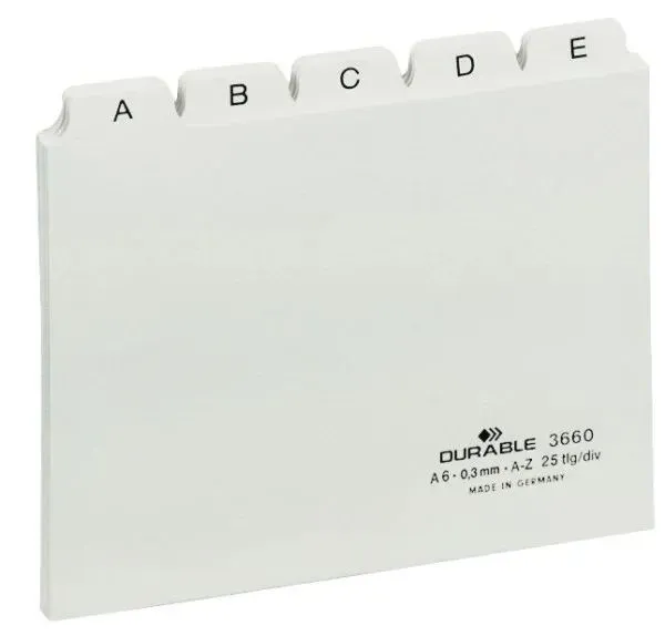 Durable 366002 Tab-Register Alphabetischer Registerindex PVC Weiß