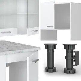 Vicco Winkelküche R-Line L-Form 237 x 247 cm Weiß Hochglanz