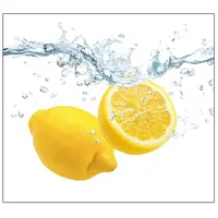 Neuetischkultur Herdabdeckplatte 50x56 cm, Glas Lemon Splash