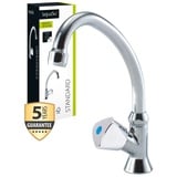 SANITOP-WINGENROTH 'aquaSu® Standventil Standard mit Drehgriff, Kaltwasserarmatur mit Spindel-Innenteil, Einhebelmischer Gäste-WC, Armatur mit Messingkern, Hochdruck Wasserhahn, Mischbatterie in chrom, 769013