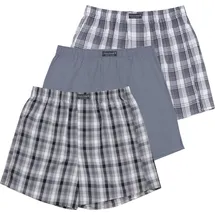 Normani Boxershorts kariert grau/weiß/türkis XL 3er Pack
