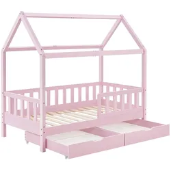 Kinderbett Marli 90 x 200 cm mit Bettkasten - Rosa