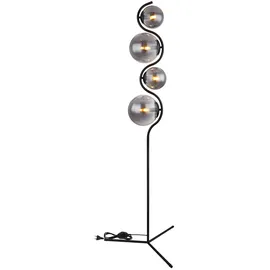 GLOBO Stehlampe 4-flammig Schwarz