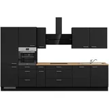 Nobilia Küchenleerblock Touch, II"", Schwarz, Eiche, Metall, 7 Schubladen, nur wie online abgebildet bestellbar, 360 cm, wahlw. mit E-Geräten