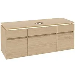 Villeroy & Boch Legato Waschtischunterschrank B586L0VJ 140x55x50cm, mit Beleuchtung, Nordic Oak