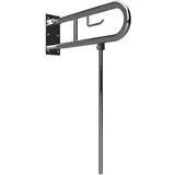 Brillantbad BELP Stützklappgriff in U-Form mit Toilettenpapierhalter Edelstahl poliert 100x800x866 mm, 120 kg Traglast