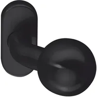 Marchesi Türknopf fest auf Rosette oval, Edelstahl schwarz