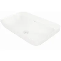 Steinberg Serie 449 Wand-Waschtisch, 600x400x120mm, SOLIDSurface, 1 Hahnloch, mit