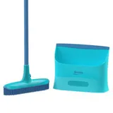 Spontex - Kehrgarnitur Catch Clean Kehrbesen mit Gummiborsten, Teleskopstiel,