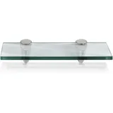 Glasregal mit Halterung Glasboden Wandregal Badregal Ablage Regal Hängeregal Klarglas 30x10x0,8 cm - transparent - Hengda