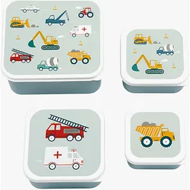 A Little Lovely Company Lunchbox-Set, Fahrzeuge