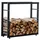 TPFLiving Kaminholzständer Kerry-II Metall 100 x 25 x 80 cm Schwarz