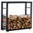 TPFLiving Kaminholzständer Kerry-II Metall 100 x 25 x 80 cm Schwarz