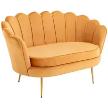 Pascal Morabito Vente-unique - 2-Sitzer-Sofa, Muschel, Velours, Senfgelb, Dandelion