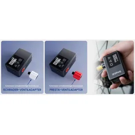 doinow Akku Elektropumpe Tragbare Fahrradpumpe mit LED-Licht schwarz