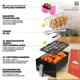STILLSTERN Dual Heißluftfritteuse 8L schwarz
