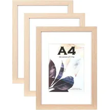 luxuskollektion Bilderrahmen A4 Naturholz beige A4 3er Set