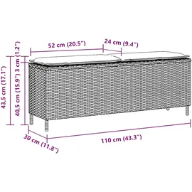 vidaXL Gartenbank 114 x 33 x 41 cm Braun